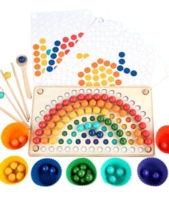 Montessori Rainbow Beads Toy – Fine Motor Skills